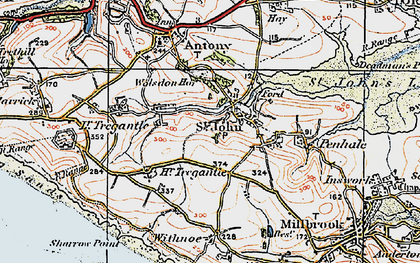 Old map of St John in 1919