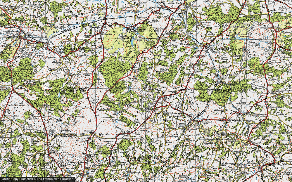 Old Map of Historic Map covering Beechen Wood in 1920