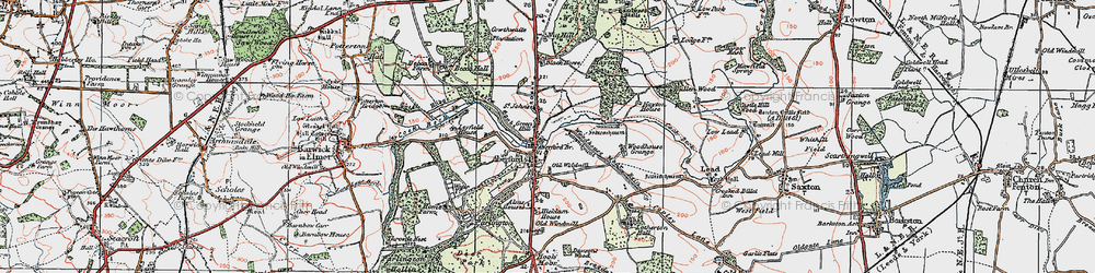Old map of St John's in 1925