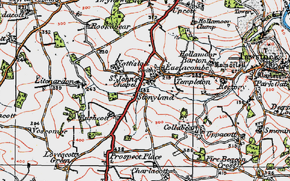 Old map of St John's Chapel in 1919