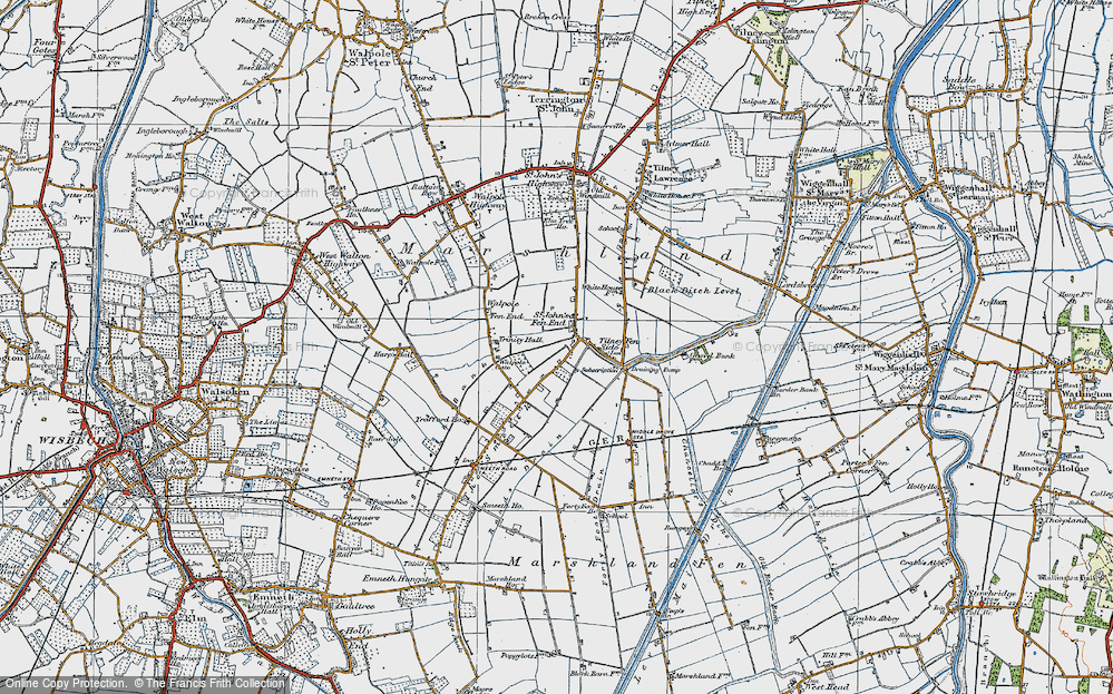 Old Map of St John's Fen End, 1922 in 1922