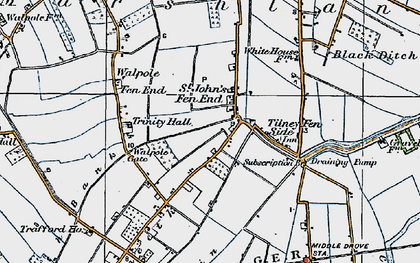Old map of St John's Fen End in 1922