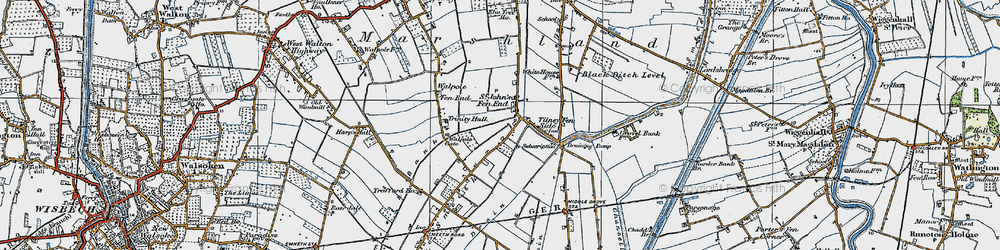 Old map of St John's Fen End in 1922