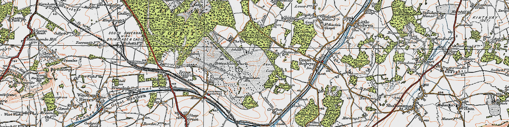 Old map of Bedwyn Common in 1919