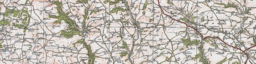 Old map of Lanrest in 1919