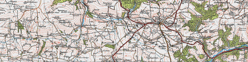 Old map of Laveddon in 1919