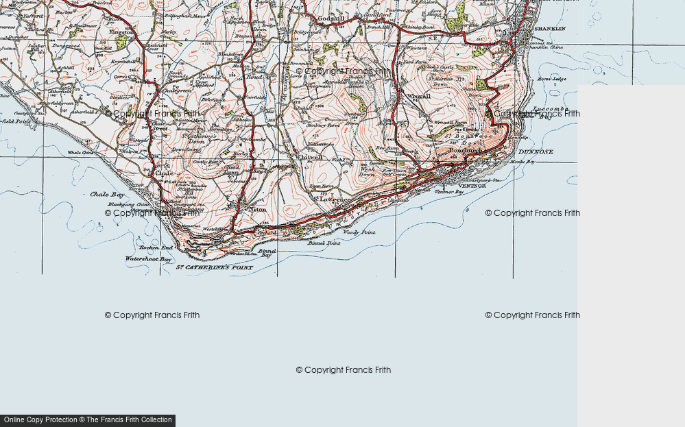 Old Map of Historic Map covering Binnel Point in 1919