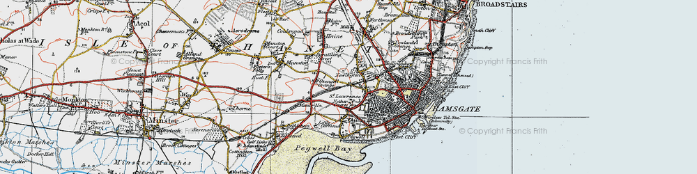 Old map of St Lawrence in 1920