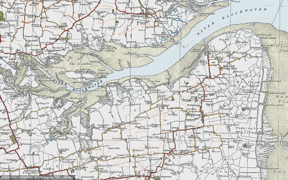 Old Map of St Lawrence, 1921 in 1921