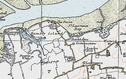 Old map of St Lawrence in 1921