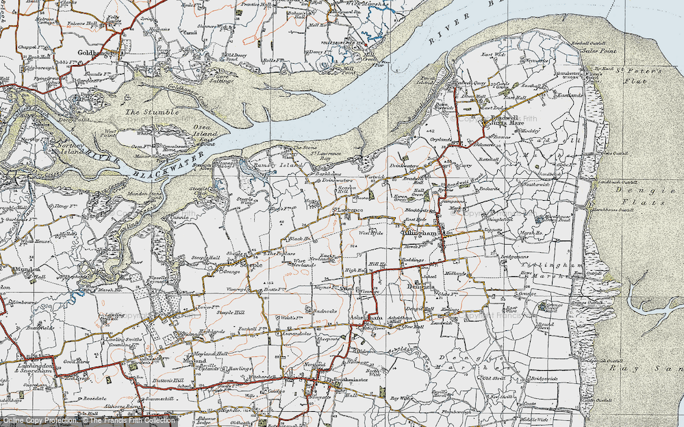 Old Map of St Lawrence, 1921 in 1921