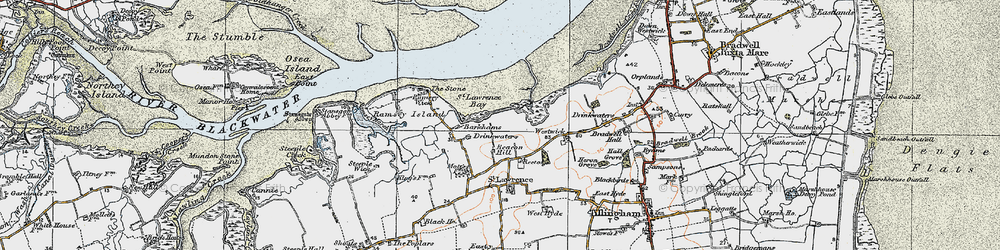 Old map of St Lawrence Bay in 1921