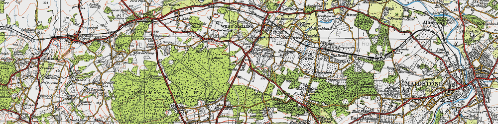 Old map of West Malling Aerodrome in 1920