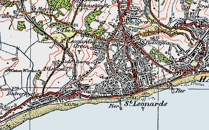 Old map of St Leonards in 1921