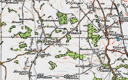 Old map of St Lythans in 1919