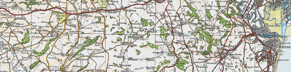 Old map of St Lythans in 1919