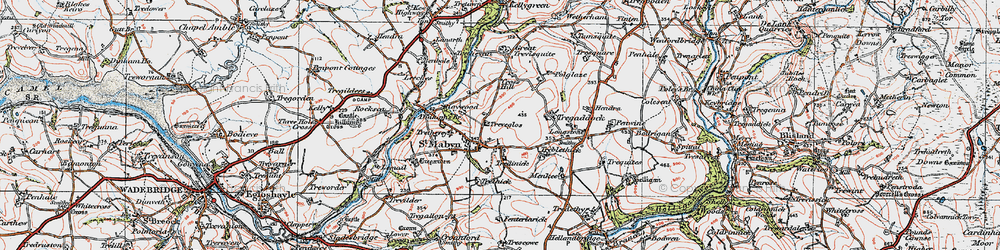 Old map of St Mabyn in 1919