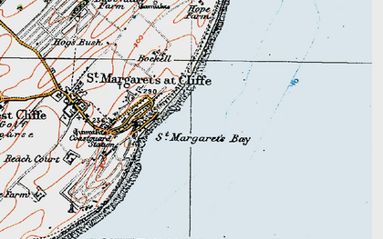 Old map of St Margaret's Bay in 1920