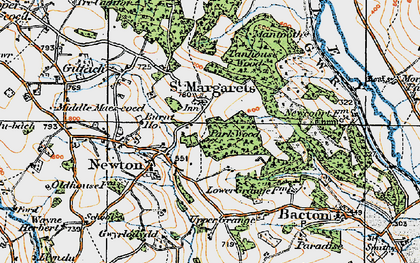Old map of St Margarets in 1919