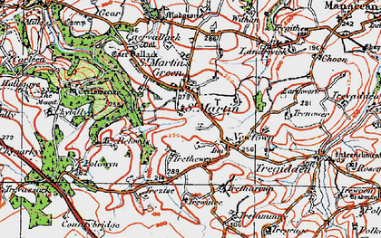 Old map of St Martin in 1919