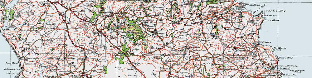 Old map of St Martin in 1919