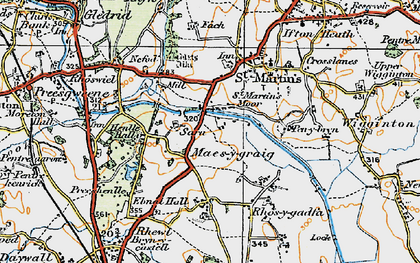Old map of St Martin's Moor in 1921