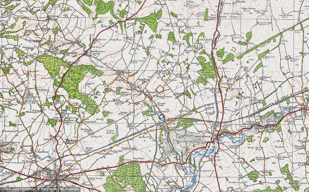 Old Map of Historic Map covering Bourne Court in 1919