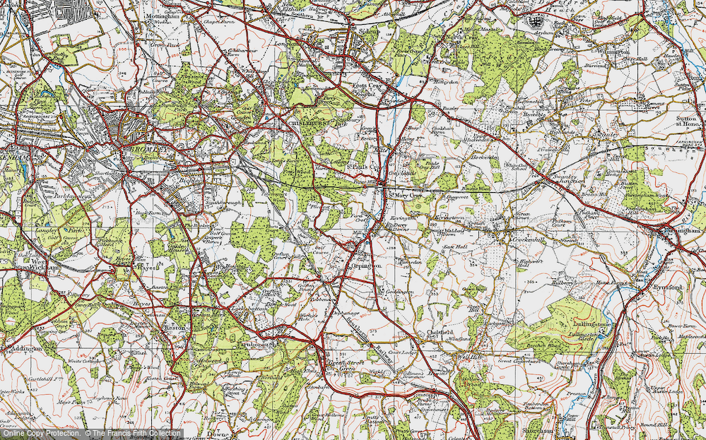 Old Map of St Mary Cray, 1920 in 1920