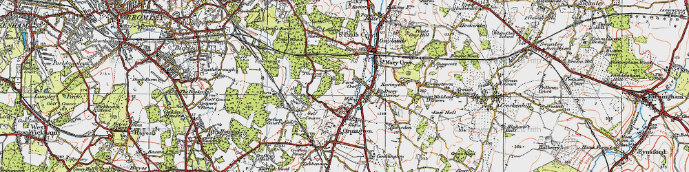 Old map of St Mary Cray in 1920