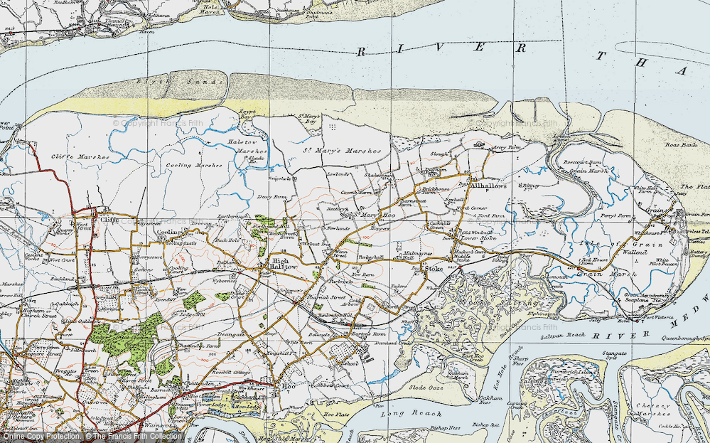 Old Map of St Mary Hoo, 1921 in 1921