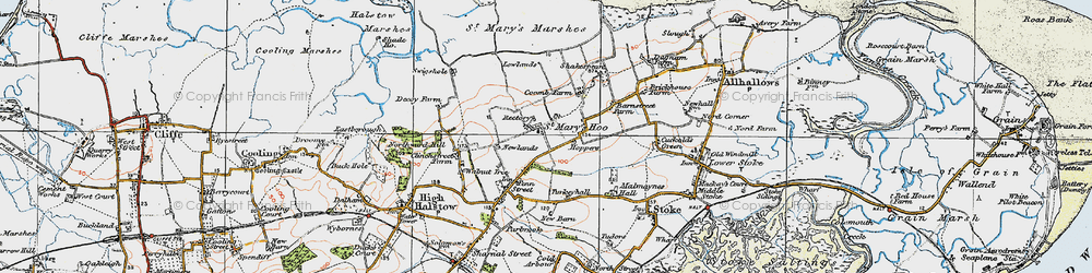 Old map of St Mary Hoo in 1921