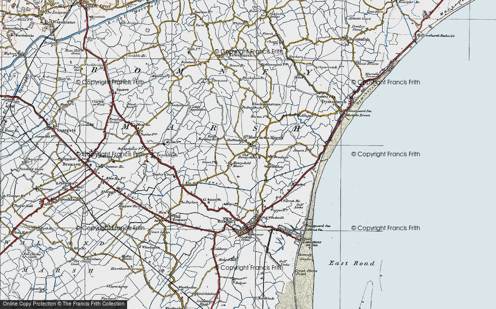 Old Map of St Mary in the Marsh, 1921 in 1921