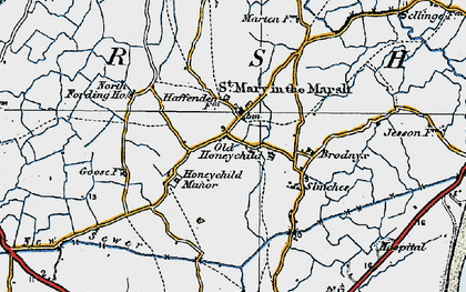 Old map of St Mary in the Marsh in 1921