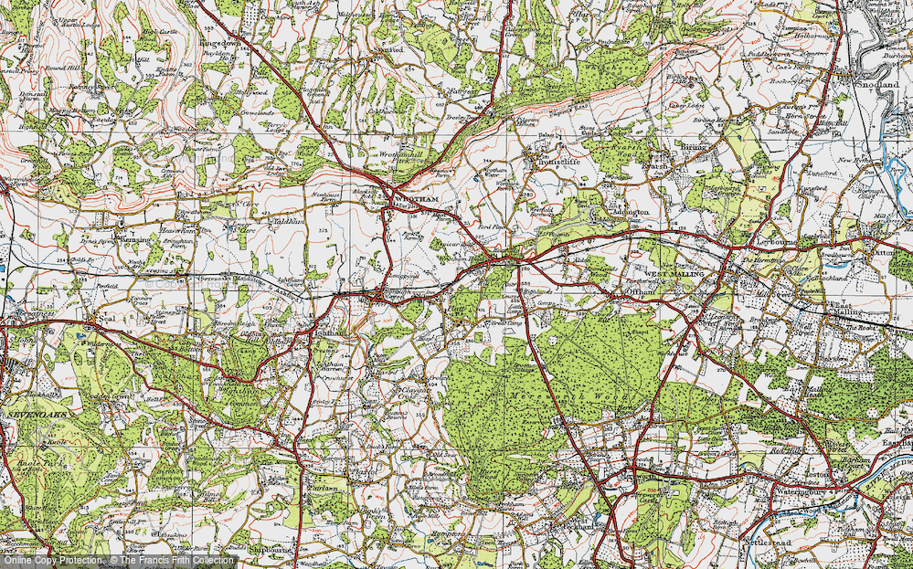 Old Map of St Mary's Platt, 1920 in 1920