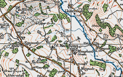 Old map of Llanrothal in 1919