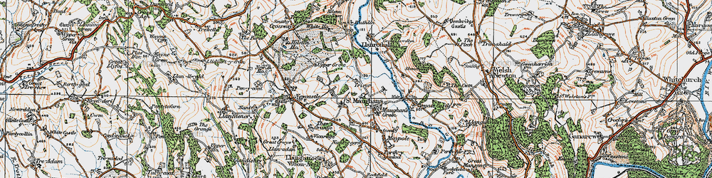 Old map of Llanrothal in 1919