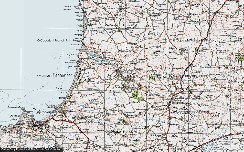 Old Map of St Mawgan, 1919 in 1919