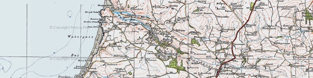 Old map of St Mawgan in 1919