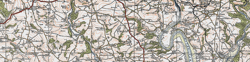 Old map of St Mellion in 1919