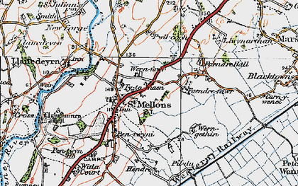 Old map of St Mellons in 1919
