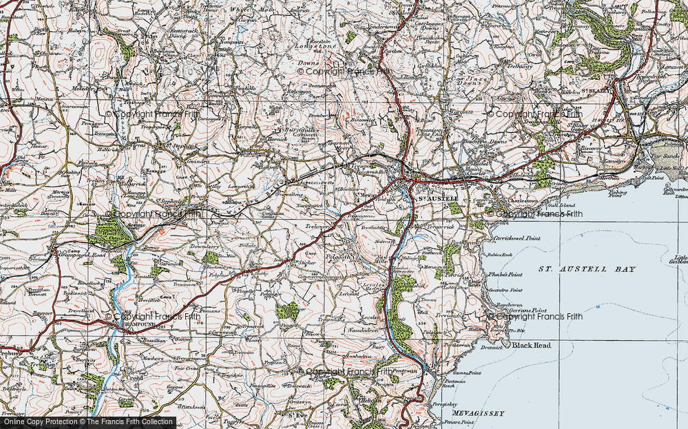 Old Map of St Mewan, 1919 in 1919