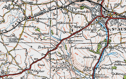 Old map of St Mewan in 1919