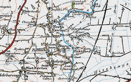 Old map of St Michael Church in 1919