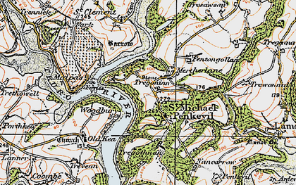 Old map of St Michael Penkivel in 1919