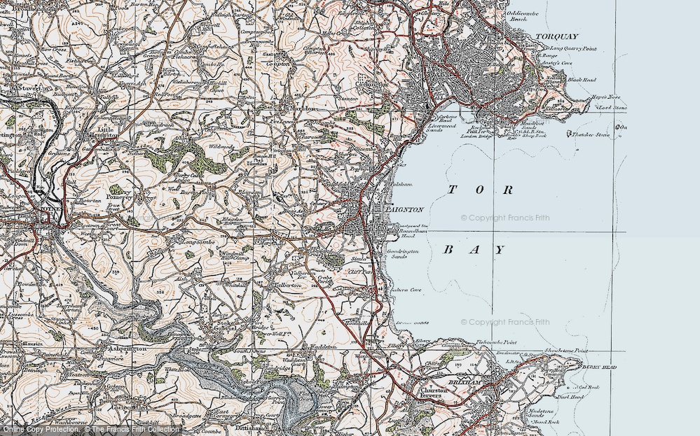 Old Map of Historic Map covering Kirkham Ho in 1919