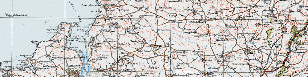 Old map of St Minver in 1919