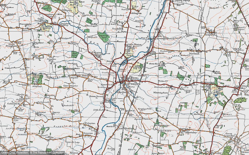 Old Map of St Neots, 1919 in 1919
