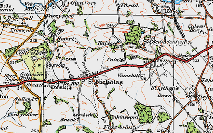 Old map of Tinkinswood in 1919