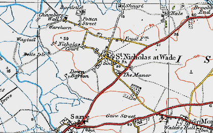 Old map of St Nicholas at Wade in 1920
