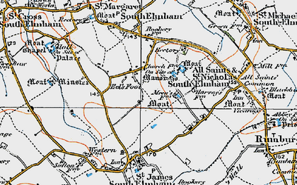 Old map of St Nicholas South Elmham in 1921